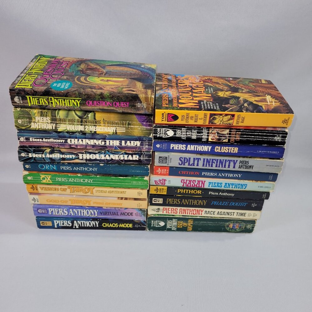 Piers Anthony 20 Book Vintage Paperback Softcover Novel Lot Fantasy Sc-Fi